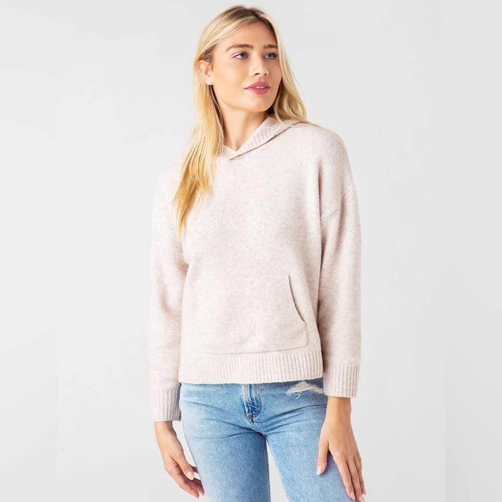Greylin Women's Faith Heathered Cream Hooded Sweater